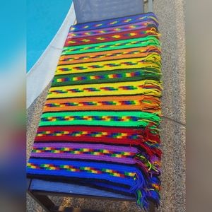 Vintage handmade Granny crochet Rainbow throw blanket